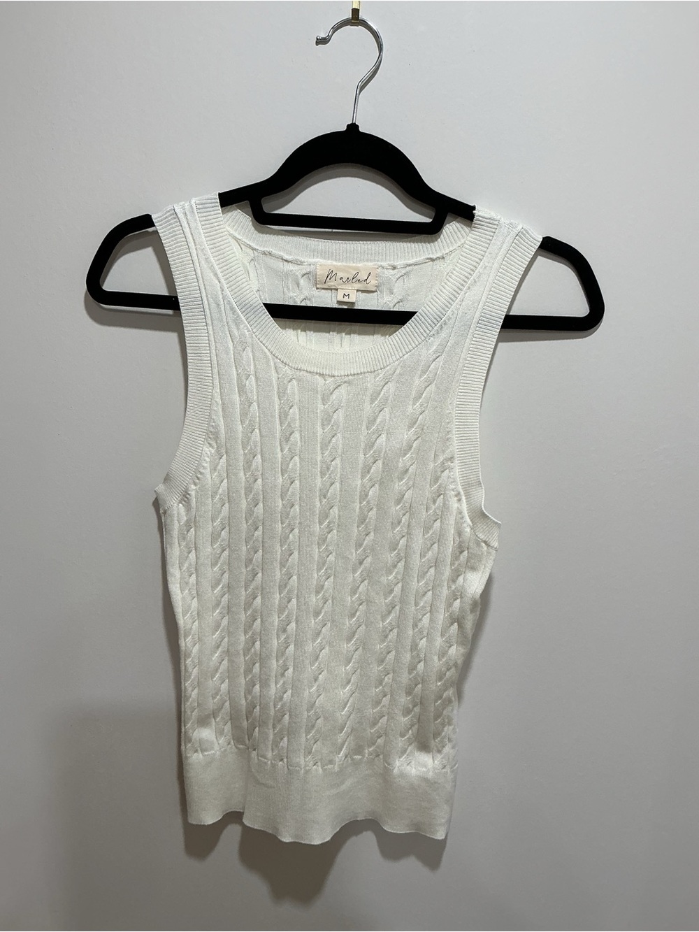Marled Cream Cable Knit Tank size medium